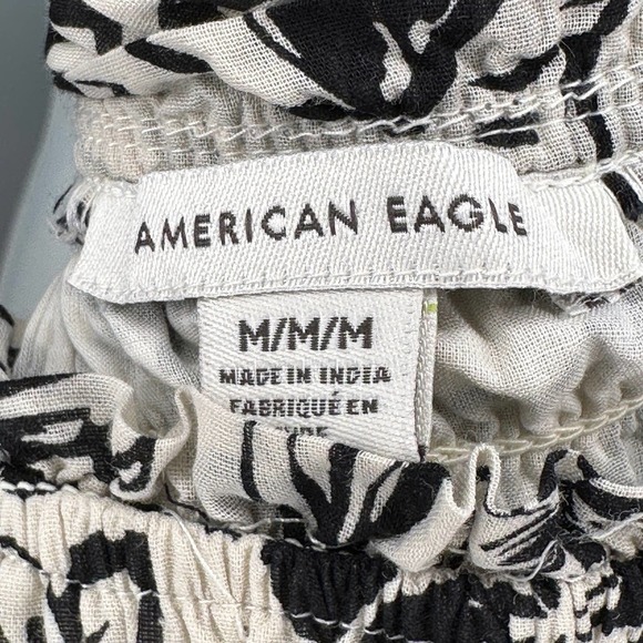 American Eagle Black & Cream Casual Dress, Size M - Picture 6 of 7